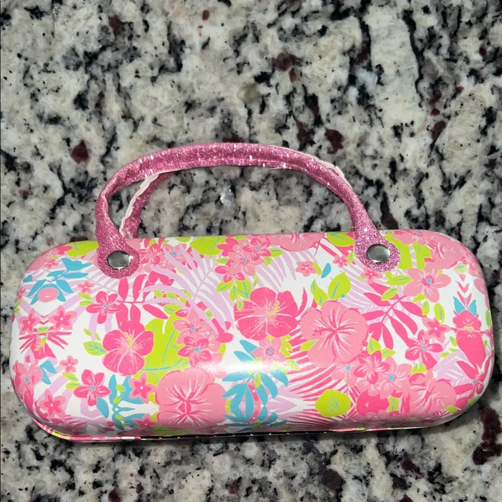 Tommy Bahama Kids Pink and Green Floral Sunglass Case